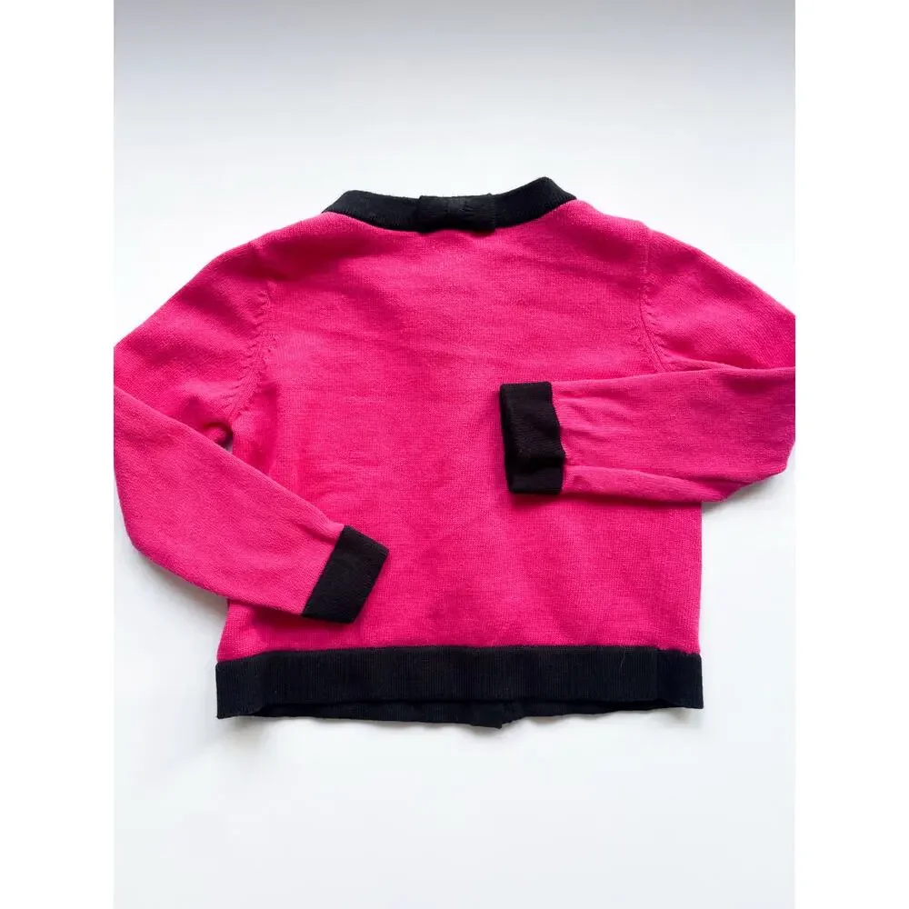 Toddler Girls Kate Spade Pink and Black Cardigan Sweater Size 24 Months